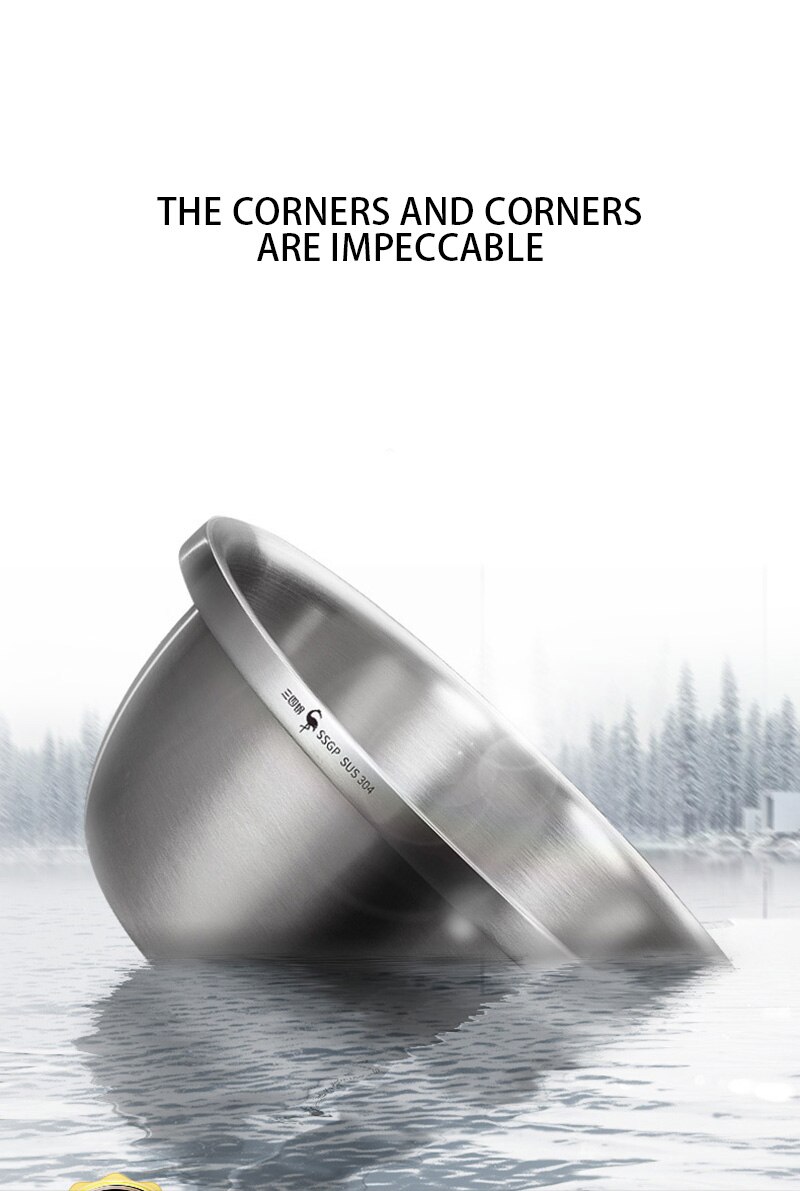 304 Stainless Steel Mixing Bowls 1.2L-9L Kitchen Thickened Whisking Bowls Set Mixing Bowls For Salad Cooking Baking