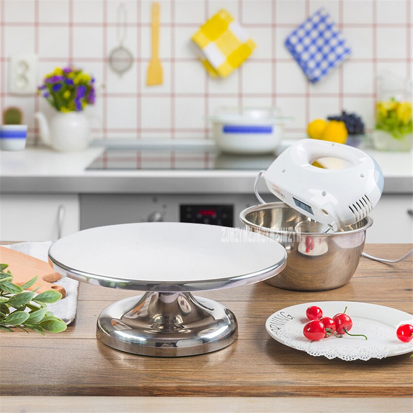 SNK304 DIY Cake Tool 304 Stainless Steel Cake Turntable Rotating Table Round Metal Cake Decorating Turntable Mounting Patterns