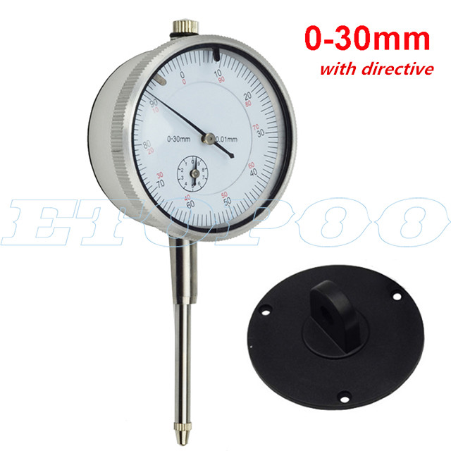 Herramienta de precisión de 0-10mm, 0-25mm, 0-30mm, indicador de Dial, dial de precisión, herramientas de medida de prueba, Micrómetro de calibre de dial: 0-30mm W directive