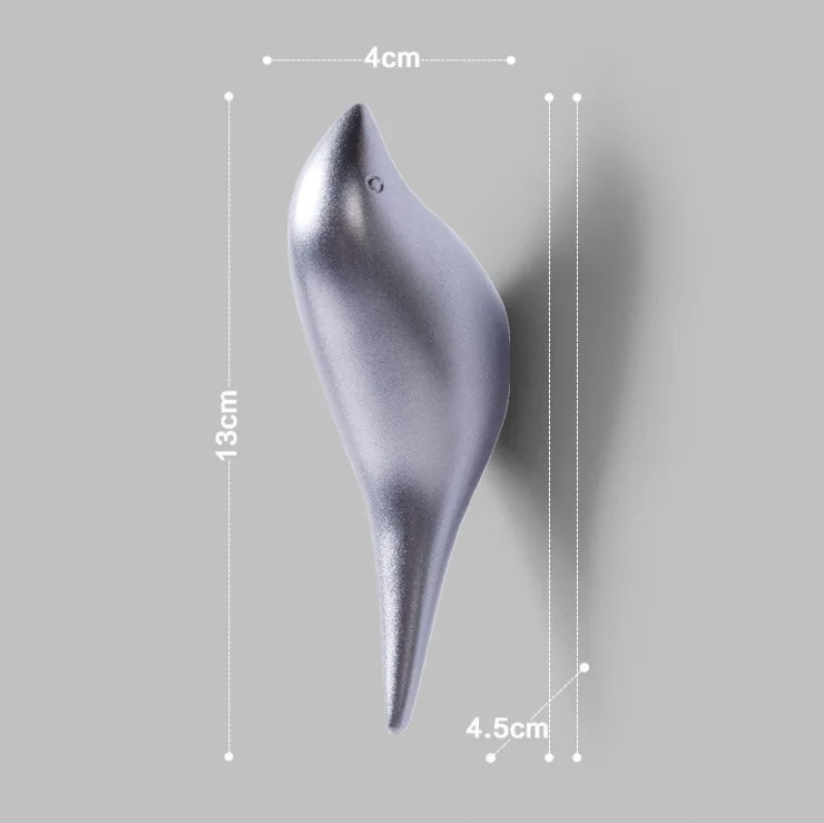 Accesorios creativos para el hogar, gancho decorativo de pared para pájaros, decoración de pared de resina, colgador de puerta de dormitorio, ganchos individuales estéreo, 1 Uds.: Plata