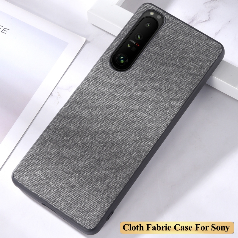 Cloth Fabric Pattern Case Coque For Sony Xperia 1 10 5 VI V IV III II Oleophobic Wool Plain Silicone Case Phone Back Cover Funda