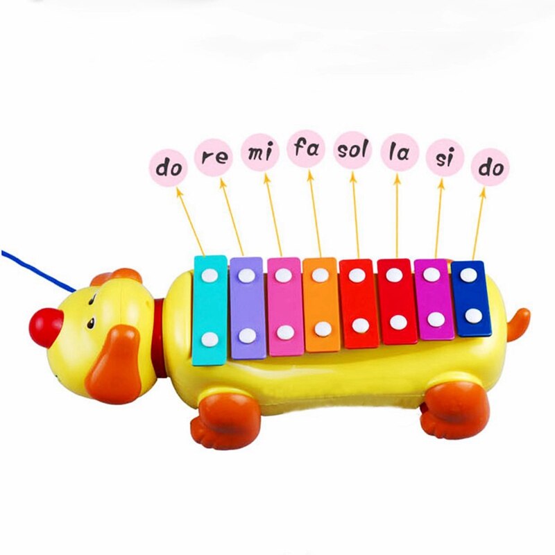 1Pc Baby Kids Educatief Muziekinstrument Speelgoed Leuke Hond Vorm Klop Piano Kids Push Pull Speelgoed Vroeg Leren Viool speelgoed Beste