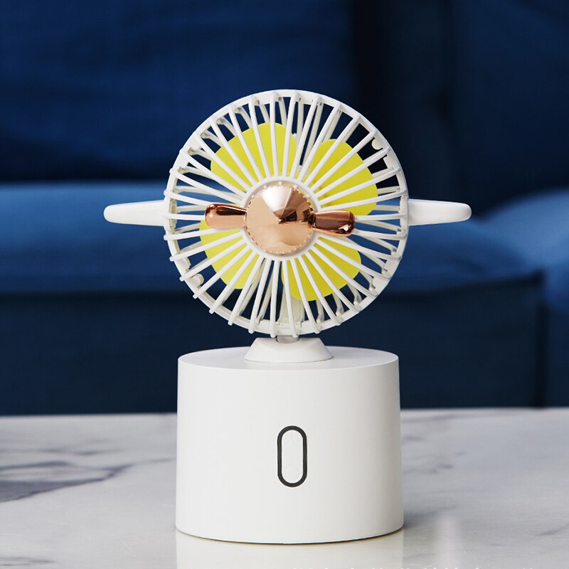Aircraft Shape USB Desktop Fan Personal Portable Cooling Fan with 360 Rotation Adjustable Angle for Office Household Traveling