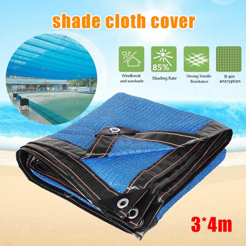 Thicken The Sunshade Suntan Net To Cover The Edge Of The Courtyard Shade Net Roof Balcony Workshop Heat Insulation Net: blue 3x4m