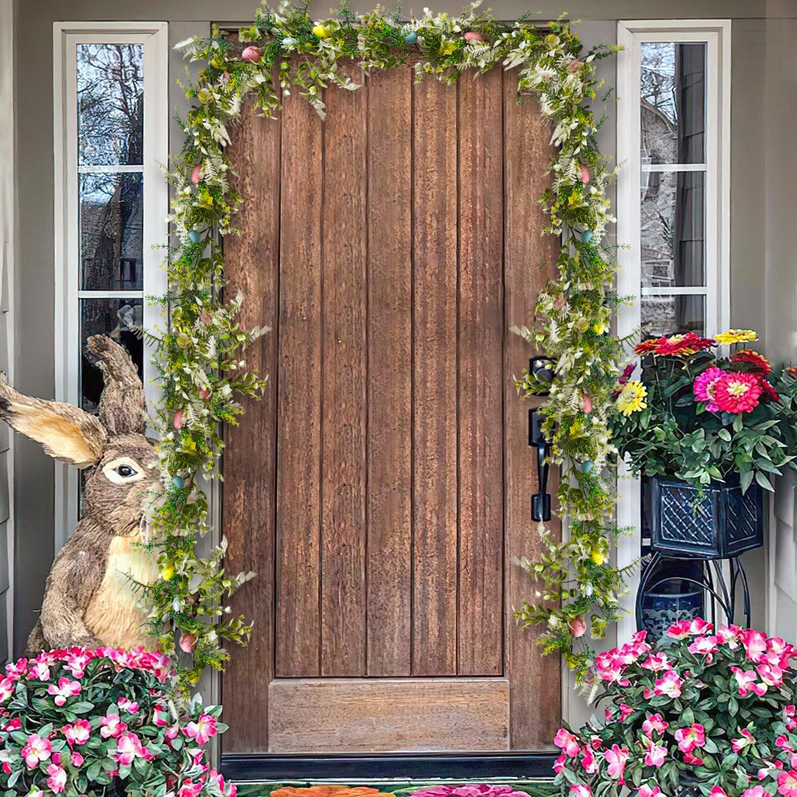 Garland Voor Mantel, Norfolk Krans Pasen Decoraties Paasei Krans Wijnstok Ring Hanger Groen Interieur Raam Decor