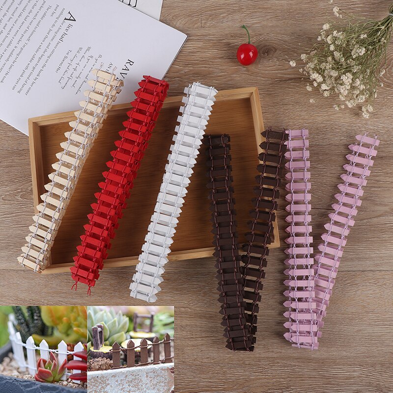 100cm*3cm diy mini lille hegn barriere træ håndværk miniature fe haven terrarium dukke gren palings showcase dekoration