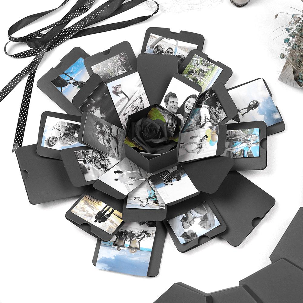 Kreative DIY Fotoalbum Kasten Hexagonalen Falten Scrapbooking Foto Alben Speicher Kasten für Geburtstag Valentinstag Hochzeit