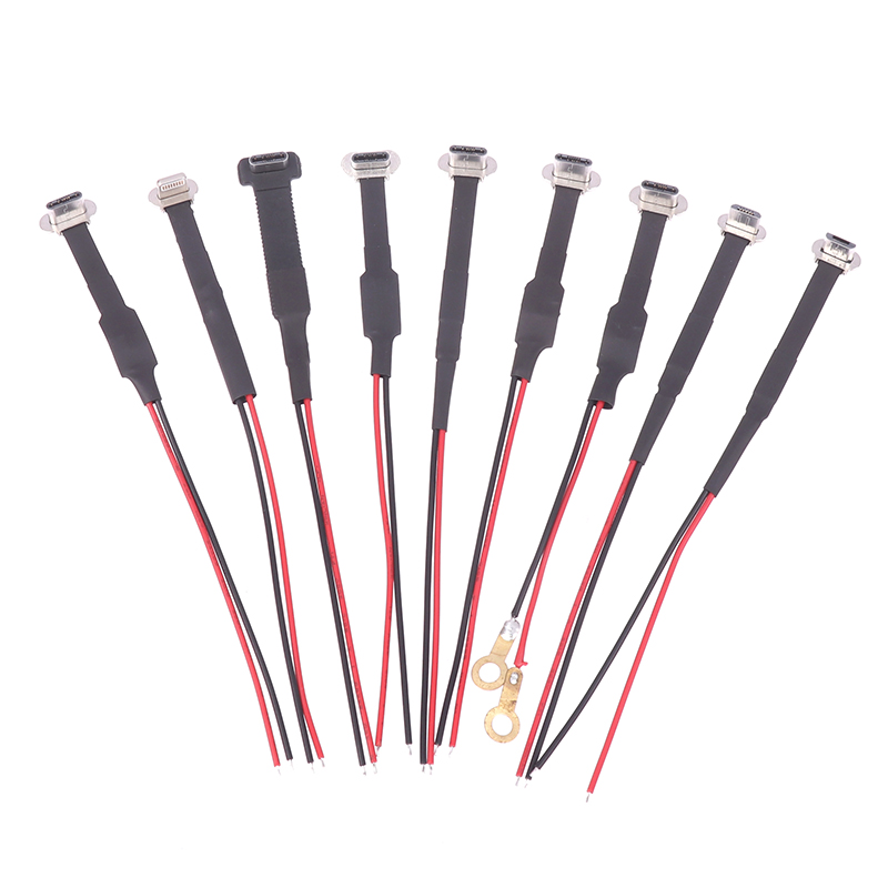 Conector Micro USB tipo C FPC, 2 pines, 3 pines con resistencia R1, Cable plano suave, Cable de carga macho, extensión de Cable de carga rápida para teléfono
