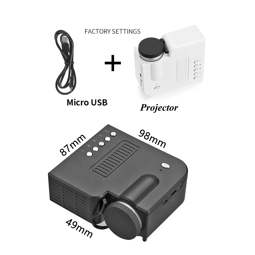 Mini Projector UC28C 3D Hd Led Draagbare Home Theater Cinema 1080P Av Usb Hdmi