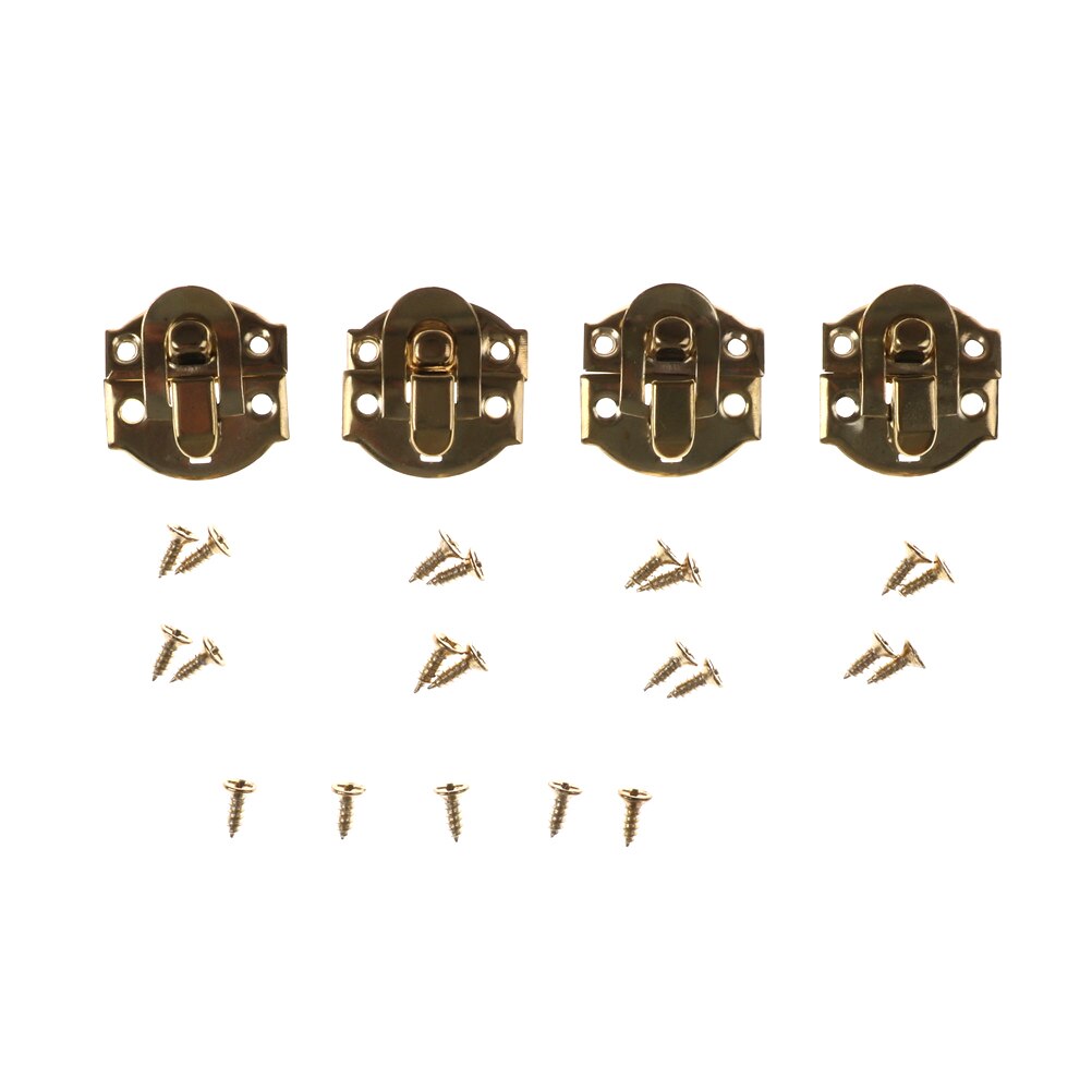 4 pièces/lot Bronze or bijoux coffre boîte valise malle boucles bascule moraillon loquet attraper fermoir 26X29MM