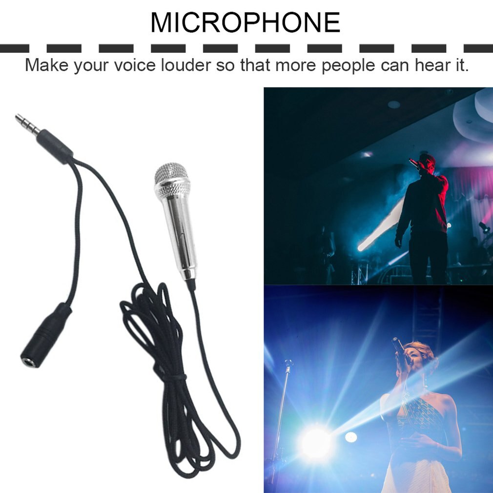 1pcs Mini 3.5mm Wired Microphone for Mobile Phone Tablet PC Laptop Speech Sing