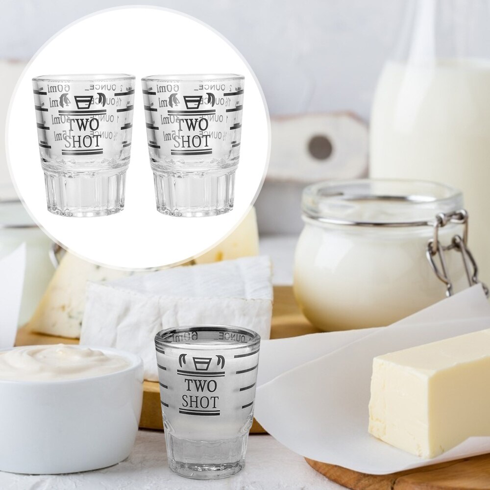 2 Pcs Ounce Measuring Glass Graduated Measuring Cup Glass Measuring Cups