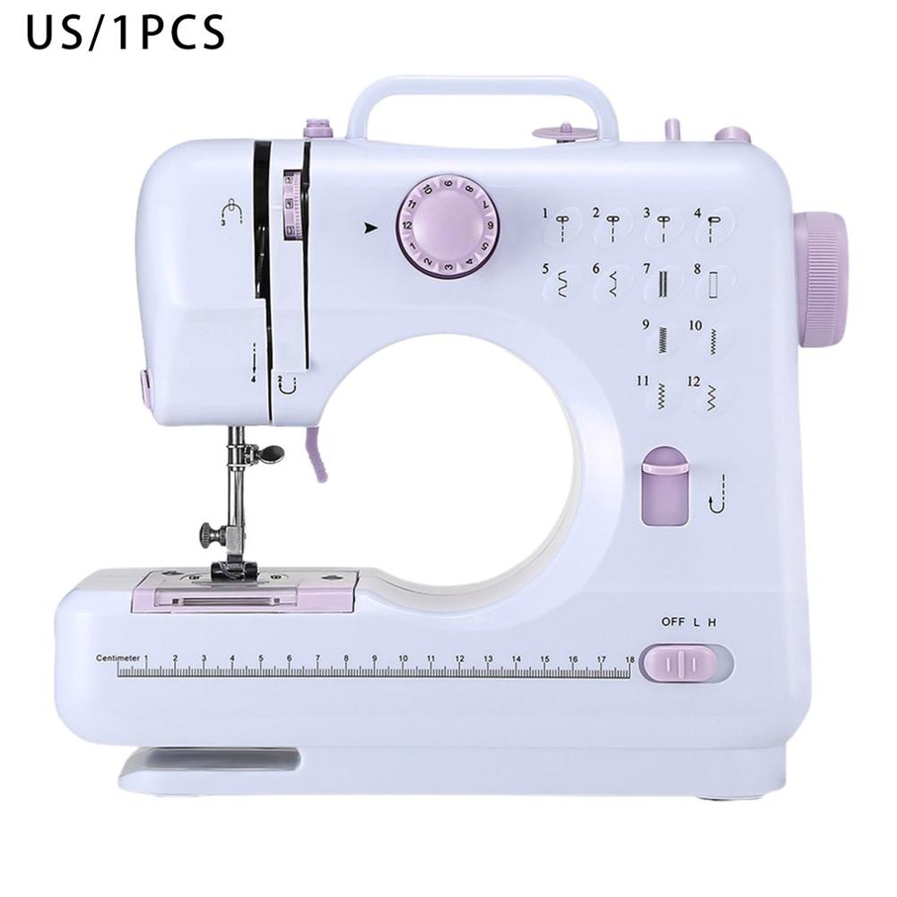 Fanghua Mini 12 Stitches Sewing Machine Household Multifunction Double Thread And Speed Free-Arm Crafting Mending LED: US Plug