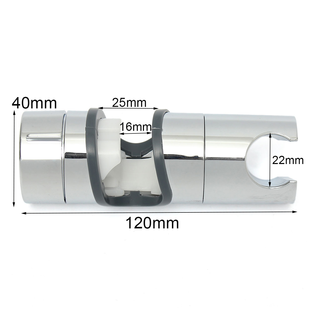 Abs krom brusehovedholder justerbar 19-25mm badeværelses brusebøjleholder glidestang tilbehør til vandhane: Grå