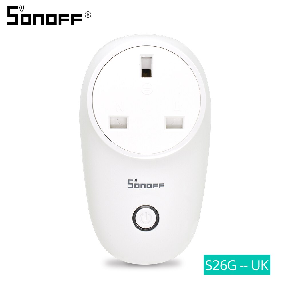 Sonoff S26 Eu EU-E/EU-F/Uk/Au/Us 220V 10A Smart Plug Wifi Stopcontact timer Outlet Remote Alexa Google Home Ifttt Compatibel: S26 UK