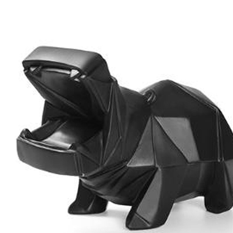 Cute Resin Hippo Piggy Bank Childrens Animal Coin Box Toy Storage Box Nordic Home Decoration Ornaments Children's: Default Title