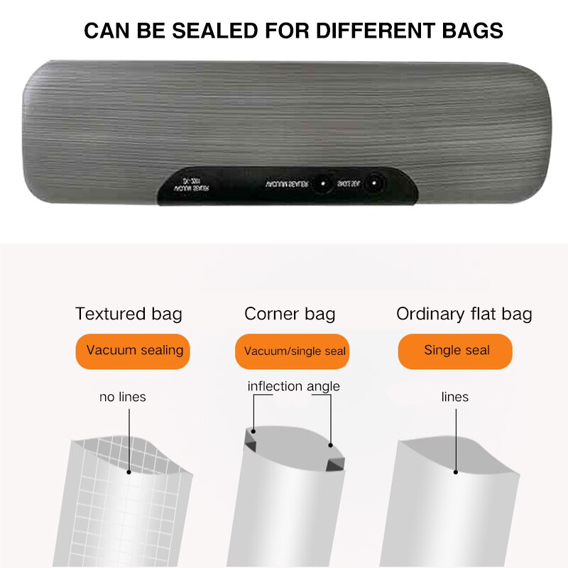 Food Vacuum Sealer Verpakking Rolls Vacuüm Zakken Voor Keuken Opslag Vacuüm Verpakking Machine Naadlasmachines Huishoudelijke Hotsale