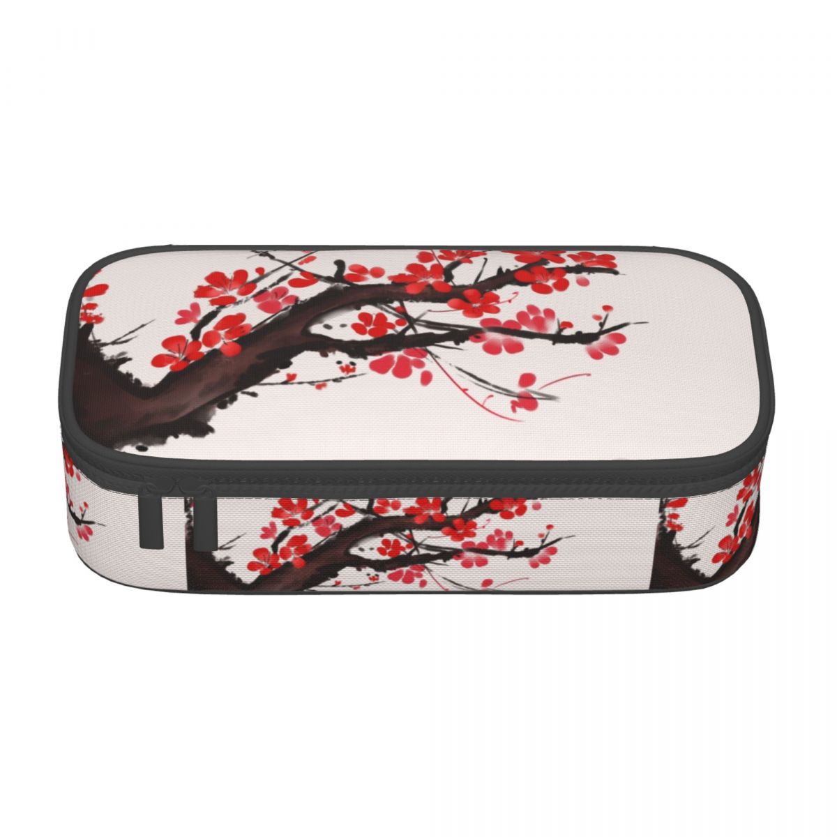 Custom Kawaii Pink Floral Cherry Blossom Pencil Case for Girls Boys Large Capacity Japanese Sakura Flower Pencil Box Stationery: PURPLE
