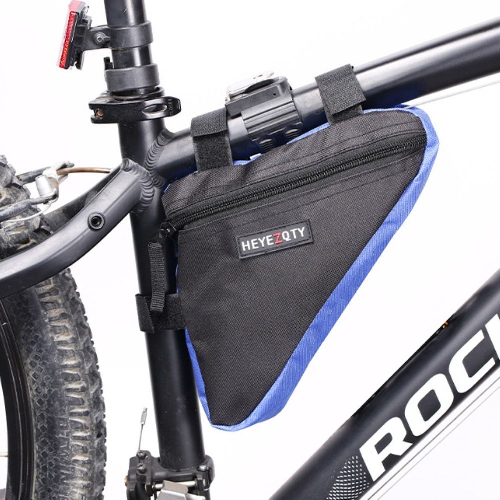 Borsa triangolare per bicicletta in poliestere Borsa portaoggetti ultraleggera per trave per bici Borsa per telaio da sella durevole di grande capacità