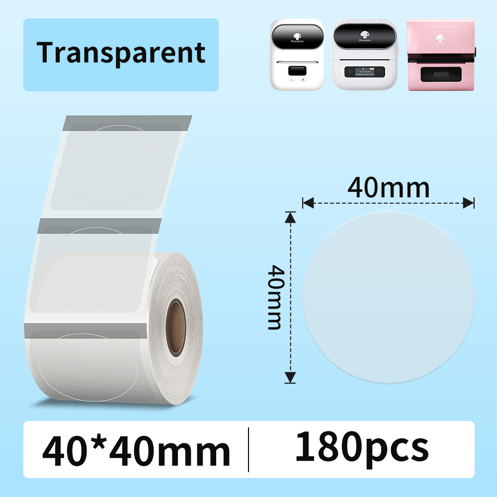 Phomemo Etikettendrucker-Papier, M110 Etikettenklebepapier, weiß, wasserfest, Thermoaufkleber für tragbare Drucker M110 M221 M200 M220: Black