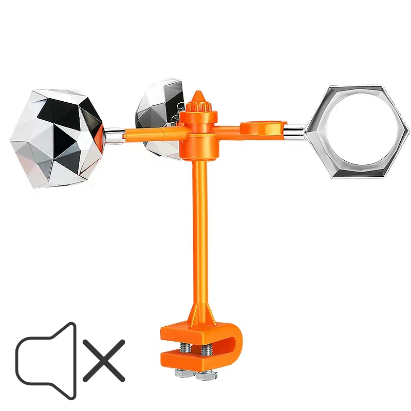 Répulsif Solaire Ultrasonique pour Oiseaux, Réflecteur Rotatif Résistant à 360 °, Dispositif pour Conduire les Oiseaux dans le Jardin et les Légumes: jaune clair