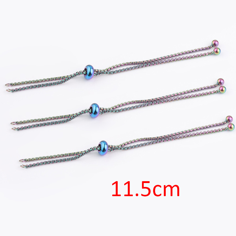 3pcs Stainless Steel Adjustable Slider Chain for Jewelry Making DIY Loops Connector Pendants Bracelets Chain Material Findings: Pink