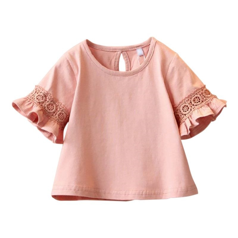 Princesse dentelle bébé filles T Shirt demi manches mignon bébé t-shirts pour haut pour fille vêtements de vêtements d'été