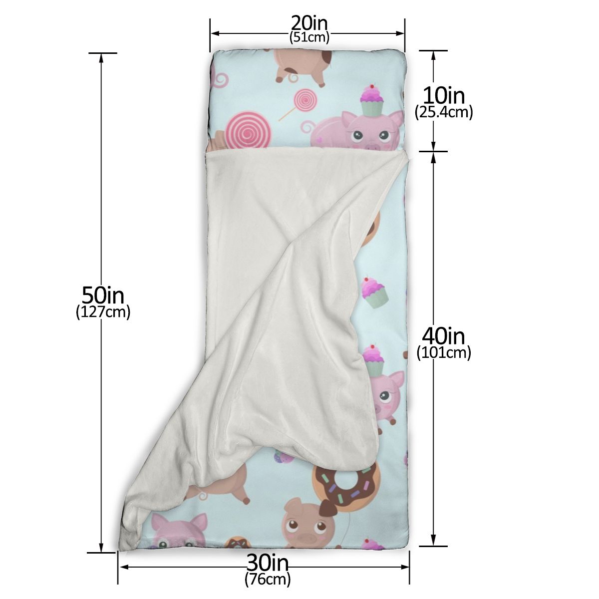Bonitos cerdos, rosquillas, dulces y pasteles, colchón para la siesta del niño, alfombrilla para dormir, juego de cama de guardería para niños con almohada