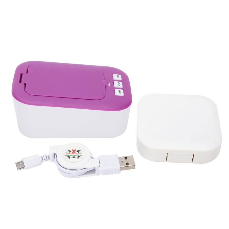 4ml MK-180 Contact Lens Ultrasonic Cleaner Micro Ultrasonic Cleaner Stainless Steel Ultrasonic Cleaning Machine 7W 5V: Purple