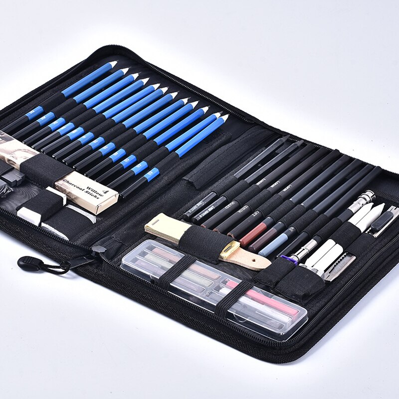 48Pcs/Set Sketch Drawing Pencils Kit with Graphite Charcoal Pen AS99