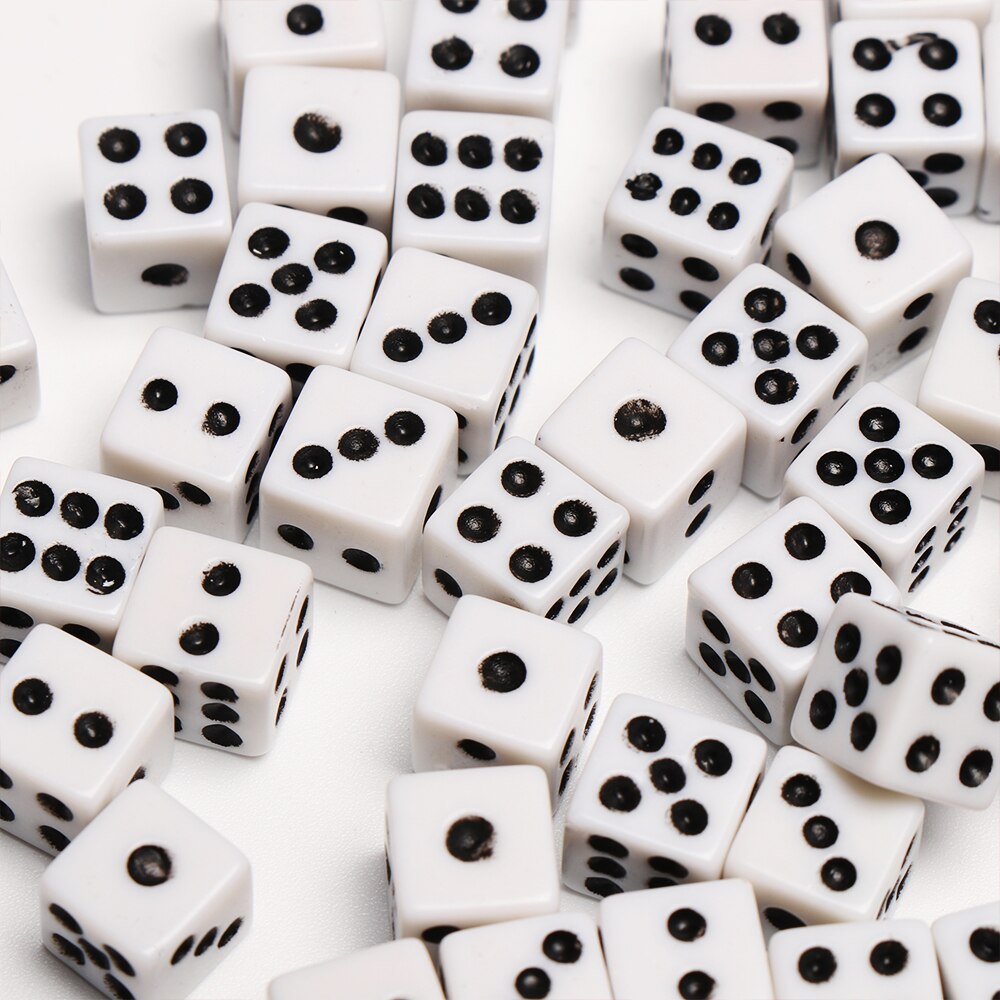 50 Stks/zak Dices 8Mm Plastic Gaming Dobbelstenen Standaard Zes Zijdige Beslisser Board Game Verjaardagsfeestjes Entertainment Tool