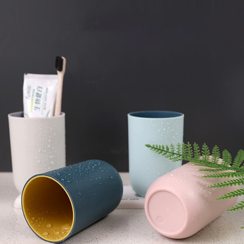 Wash Cups Toothbrush Cup Box Multifunction Tooth Mug PP Wheat Washing Tooth Cup Brush Holder Home Bathroom Accessories