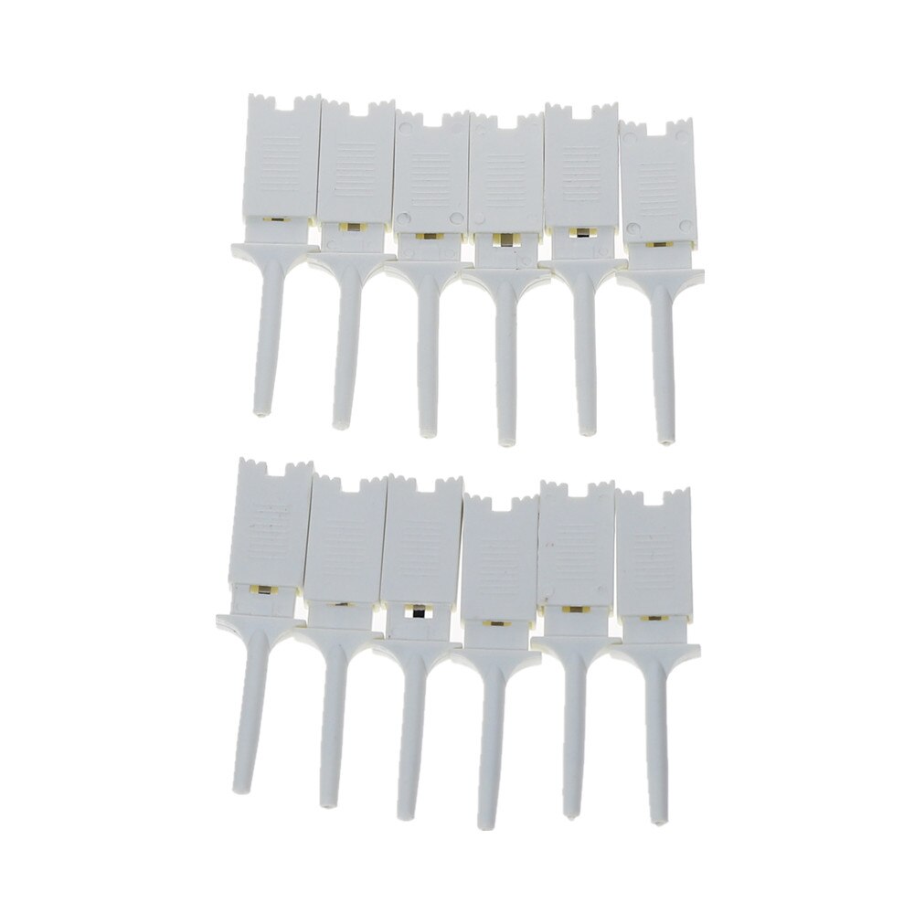 12X SMD IC Test Hook Clip Grabbers Test Probe Logic analyzer klem: WHITE