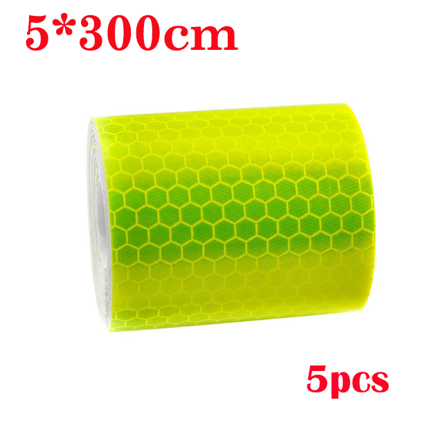 5*300 cm Auto Reflecterende Tape Sticker Veiligheid Mark Auto Styling Zelfklevende Waarschuwing Tape Motor Fiets Film decoratie Tool: Ivoor
