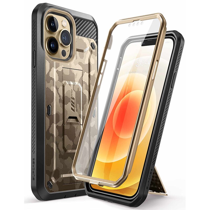 Supcase Voor Iphone 13 Pro Max Case 6.7 &quot;) ub Pro Full-Body Robuuste Holster Cover Met Ingebouwde Screen Protector &amp; Kickstand: Desert