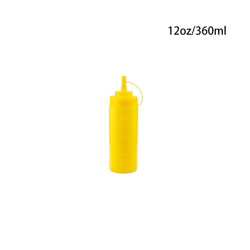 Plastic Naald Neus Salade Dressing Squeeze Fles Ketchup Duurzaam Mosterd Kruiderij Dispenser Flessen Keuken Accessoires: 12 oz (360ml)-Yellow