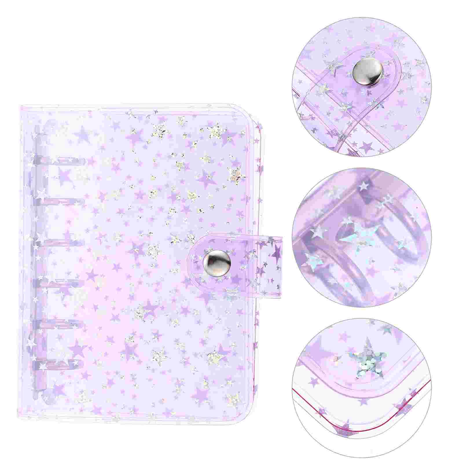 dziennik brokatowy segregator sześciopierścieniowy okładka notesu akcesoria robić planisty luźnych liści: purpurowy