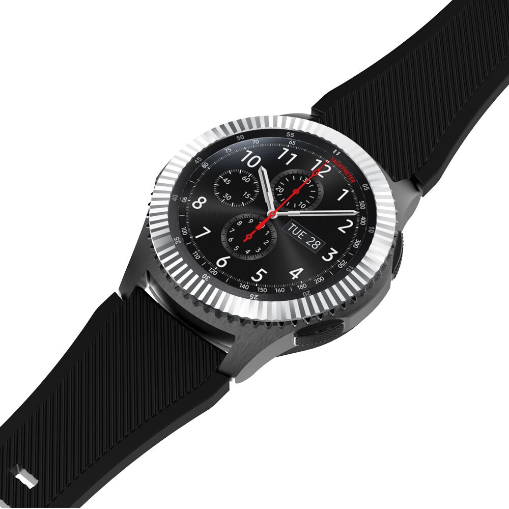 Urheilullinen tyyli sopii samsung gear  s3 frontier galaxy kello 46mm kehys rengas kansikehys naarmuuntumaton metallisuoja