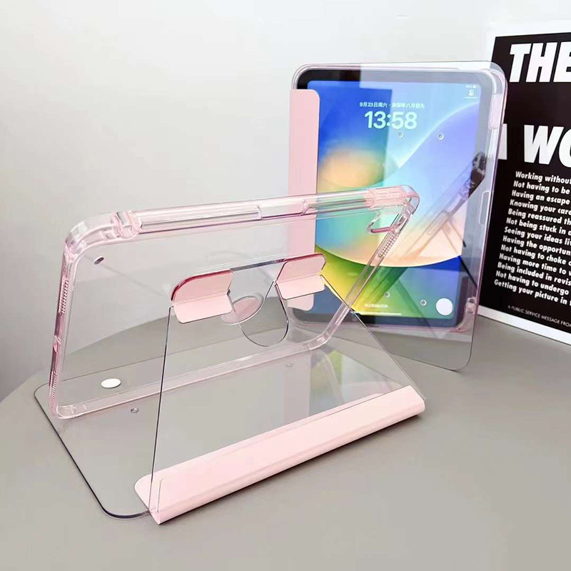Funda acrílica giratoria transparente para iPad Air 11 2024 Air 6th 5 4 Pro 11 10th 10,9 10,2 9th 8th 7th funda con soporte con ranura para bolígrafo