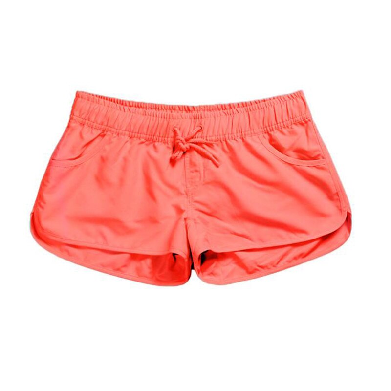 Casual Lace Up Elastic High Waist Shorts Female Knitting Loose Pocket Summer Women Shorts Bottom Sports Fitness: orange red / XL