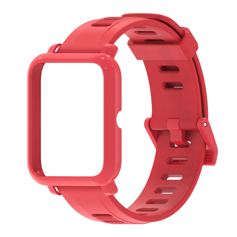 Handledsrem för huami amazfit bip s armband 20mm klockband skydd armband för amazfit bip 1s skyddsfodral för bip s: Röd