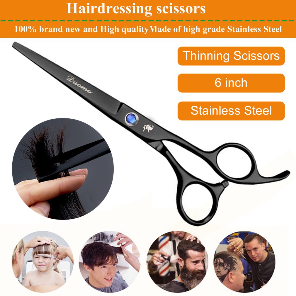 6 Inch Hair Scissors Straight Edge Razor Sharp Scissor Barber Hairdressing Japan 440c Salon Hair Thinning