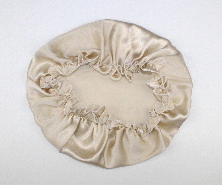 Yifei hårstyling ren silke sovehue kvinde hue sæt kasket 100%  morbær silke natkatte: Militærgrøn