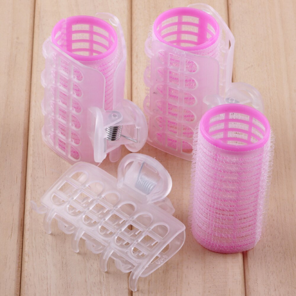 Fácil 3 unids/set de rizador de pelo, flequillo, pinza rizadora de pelo autoadhesiva de plástico, herramienta de estilismo de peluquería sin lazo de calor