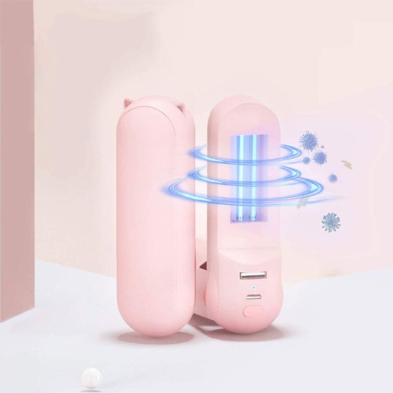 Portable UV Light Sanitizer Wand Handheld Disinfection USB Lamp Power Bank Lovely for Home Office Travel Use