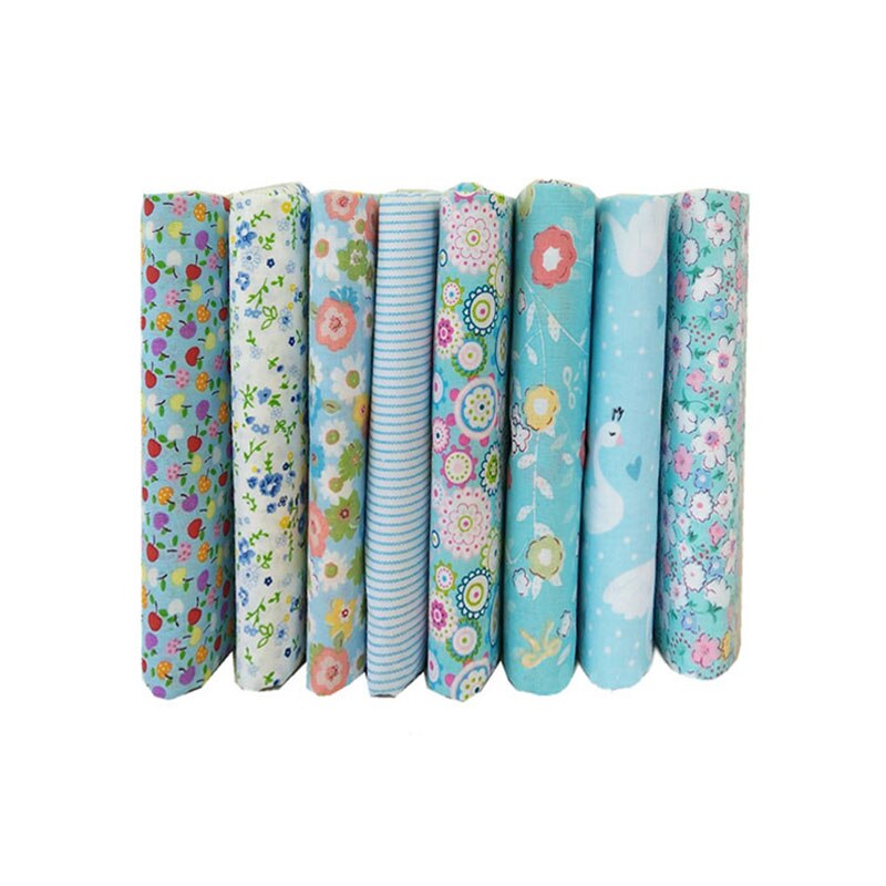 Telas estampadas de algodón de 25x25cm, telas cuadradas para Patchwork, costura de retazos, tela de costura artesanal, 8 Uds.: 003 FA190012