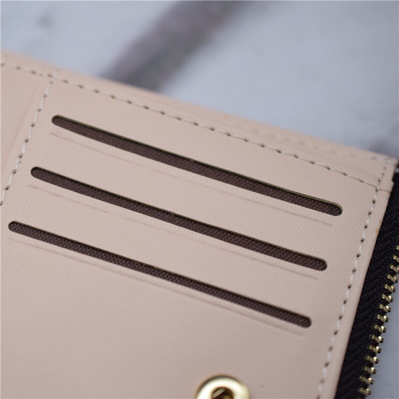 Women Wallet and Purse PU Leather Short Female Purse Hasp/zipper Credit Card Holder Wallet Black/blue/brown/pink Ladies Wallet