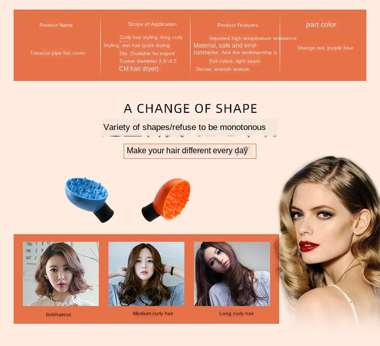 Travel Size Universal Hair Care Blow Diffuser With Finger For Hair Dryer