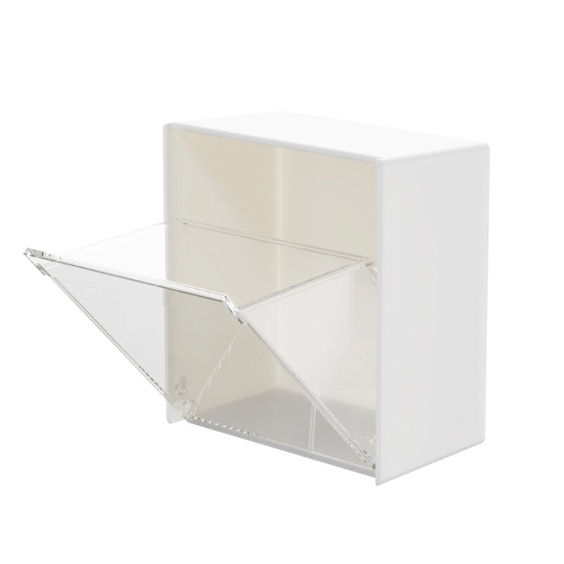Wall-Mounted Clamshell Storage Box Clear Acrylic Organizer Water and dust Proof Storage Dispenser Small Storage Containers: 1pcs