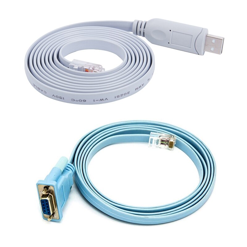 2Set USB To RJ45 For USB Console Cable With RJ45 Network Cable Serial Cable Rj45 To DB9 And RS232 To USB